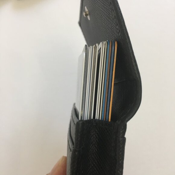 PRADA Business Card Holder Black Saffiano Lux Leather 100% Authentic w/Box - Picture 11 of 16